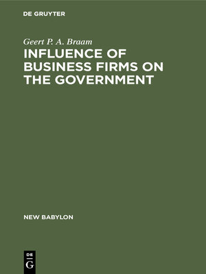 cover image of Influence of Business Firms on the Government